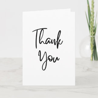 Cartão Minimalist Black Calligraphy Thank You Card
