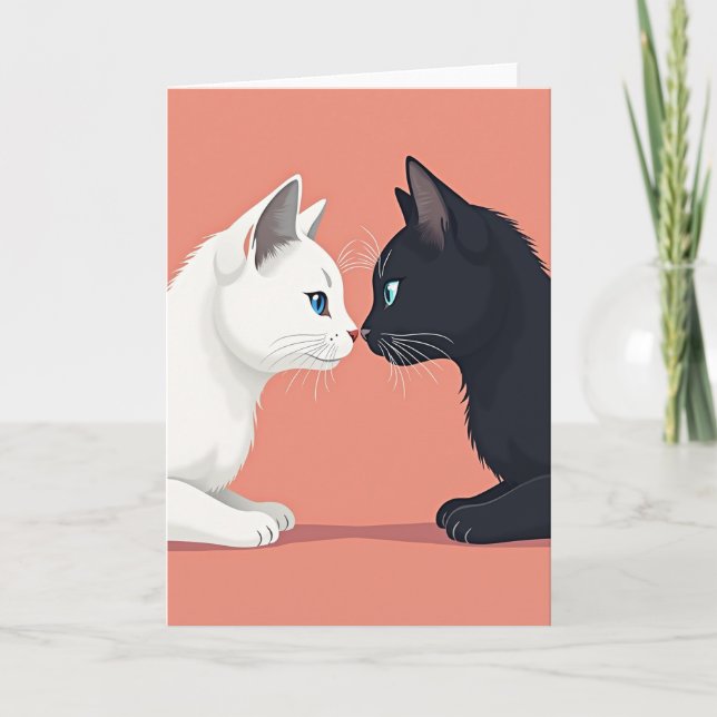 Cartão Minimalist Cats Love Card (Frente)