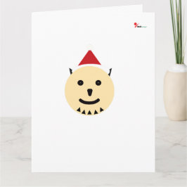 Cartão Minimalist Geometric Dog Santa Christmas Folded Gr