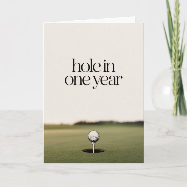 Cartão Minimalist Golf Birthday Card for men  (Frente)
