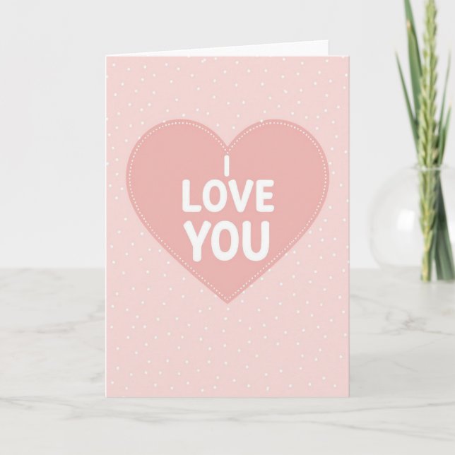 Cartão Minimalist I Love You Glitter Dot Card (Frente)