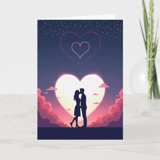 Cartão Minimalist Love Silhouette Card (Frente)