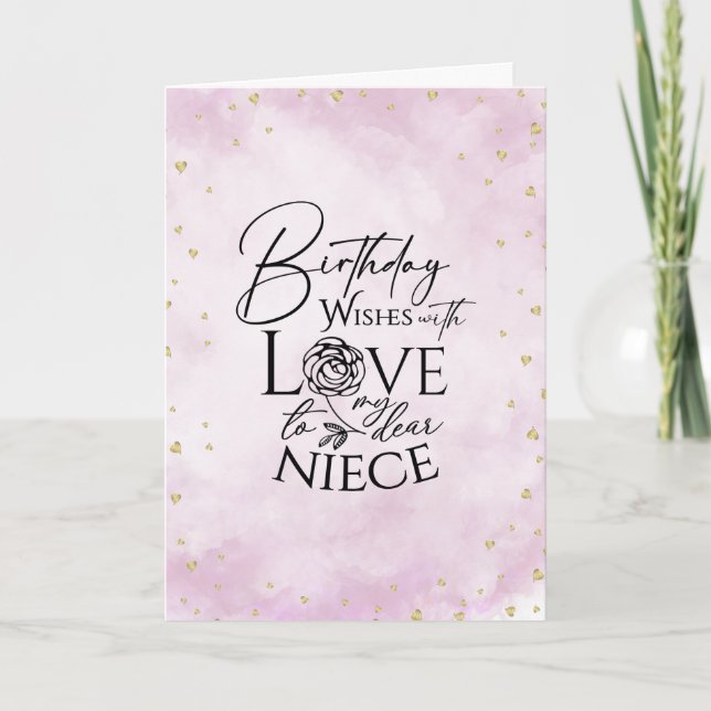 Cartão Minimalist Modern Photo Birthday Niece (Frente)