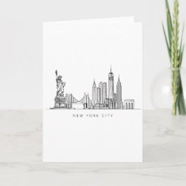 Cartão Minimalist New York City Skyline Line Art