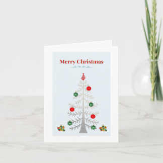 Cartão Minimalist Silver Tree Holiday Card