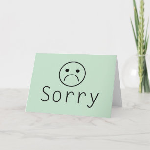 Cartão Minimalist Sorry Apology Greeting Card