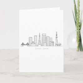 Cartão Minimalist Tokyo Skyline Illustration