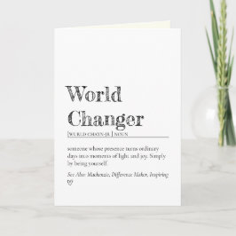 Cartão Minimalist World Changer Inspirational Definition