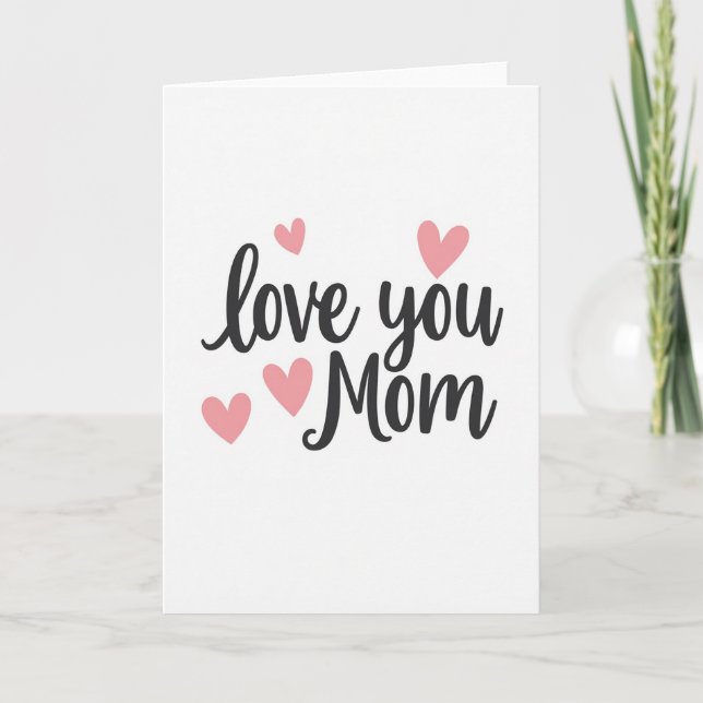 Cartão Minimalista Amo Você Mamãe (Frente)