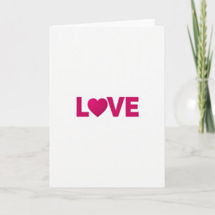 Cartão Minimalista Coração de Amor Rosa