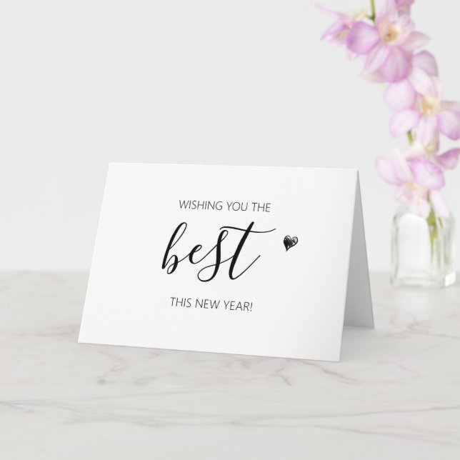 Cartão minimalista de feliz ano novo fofo (Orquídea)