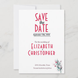 Cartão Minimalista de Florais Vermelhas para Salva