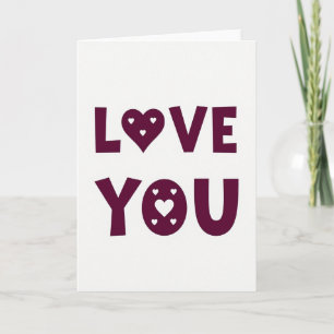 Cartão Minimalista Hearts Love You