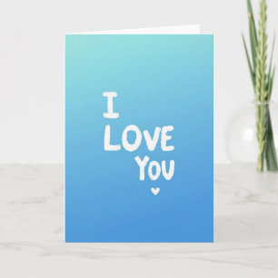 Cartão Minimalista I Love You com Pincelada