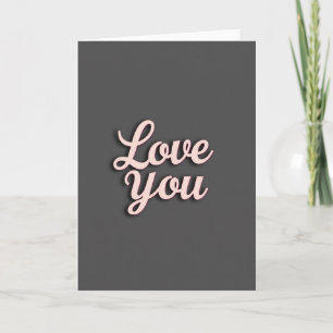 Cartão Minimalista Rosa Dourado Love You