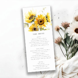 Cartão Mínimo de Boho Sunflower Rustic Weding