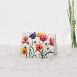 Cartão Mínimo de Flores Selvagens - Pintor Obrigado