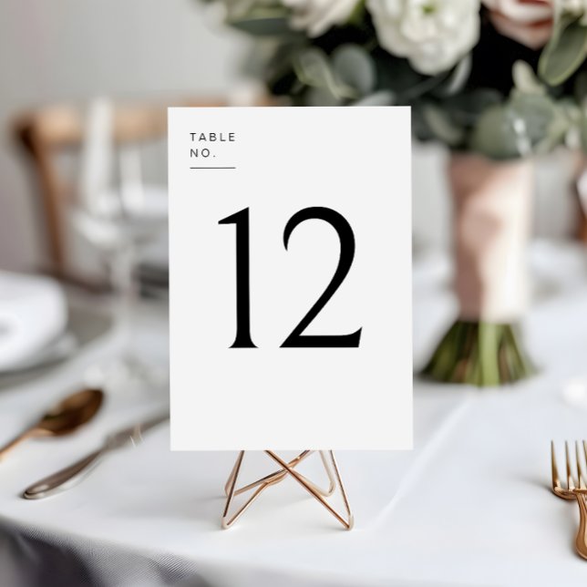 Cartão mínimo de lugar de casamento da tabela (Elevate your wedding experience with our beautifully designed minimalist table number card.)