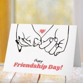 Cartão Mínimo de Saudação de Arte Preta e Vermelha