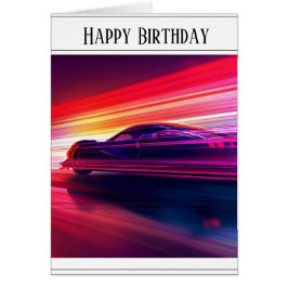 Cartão Mínimo de Saudação de Carro Preto