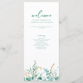 Cartão mínimo do Programa de Casamento Eucalyptus