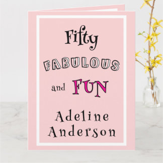 Cartão Mínimo Moderno Cinquenta Fabuloso Aniversário Cor-