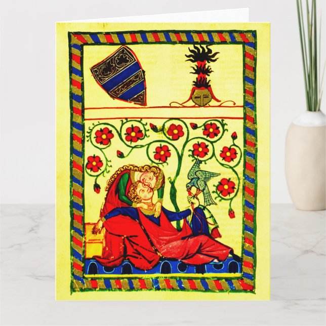 Cartão Mínimos do Codex Manesse - Amor cortês (Frente)