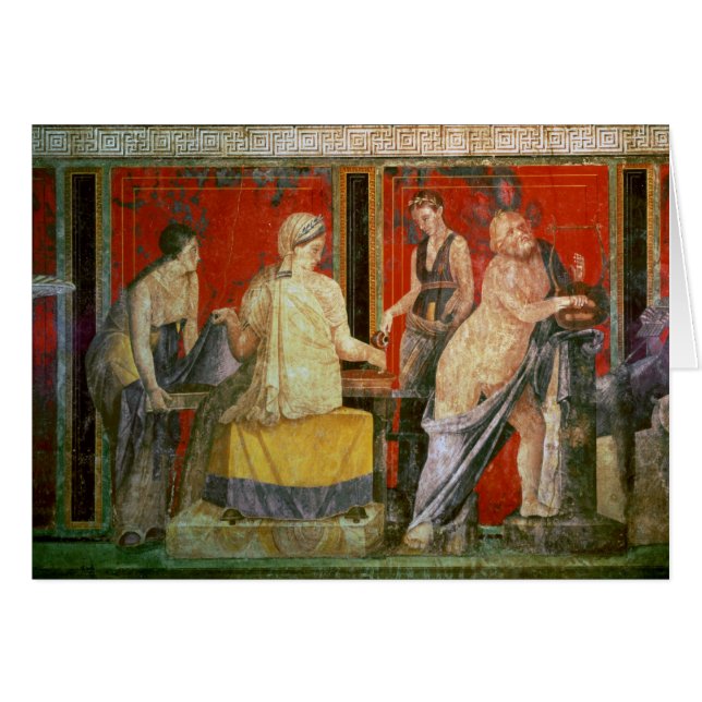 Cartão Ministrant que leva uma bandeja de comida (Frente Horizontal)