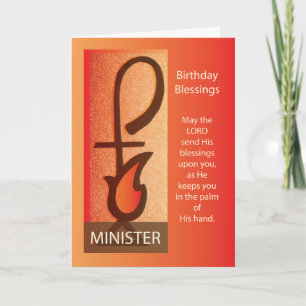 Cartão Ministro Birthday, Pastor, Funcionarios e Religião