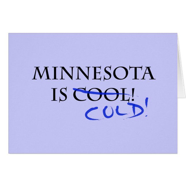 Cartão Minnesota é Legal e frio! (Frente Horizontal)