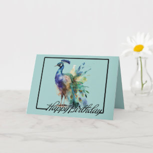 Cartão Mint Birthday Peacock