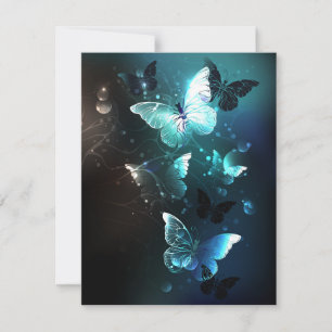 Cartão Mint Night Butterflies