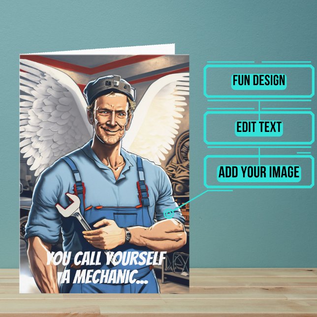 Cartão Miracle Worker Funny Mechanic Birthday (This fun card is specifically for the mechanic friend in your life.)