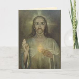 Cartão Miraculous Sacred Heart of Jesus Card Blank Inside