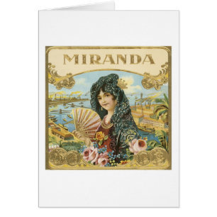 Cartão Miranda Cigar Label