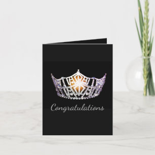 Cartão Miss America Silver Crown Greeting Card-Congrats