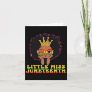 Cartão Miss Juneteenth Celebre 19 de Junho Menina Negra C