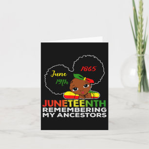 Cartão Miss Juneteenth Lembrando Meus Ancestrais Menina N
