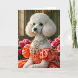 Cartão Miss Lady  Poodle Blank Card