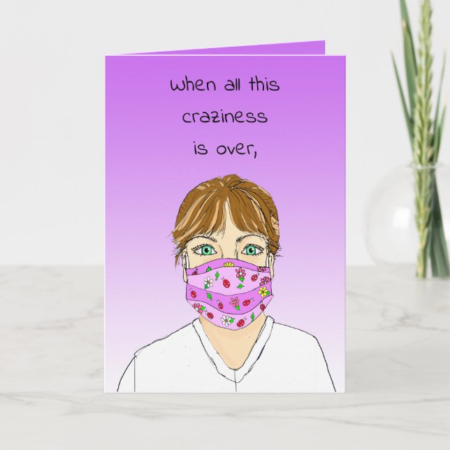 Cartão Miss Você Autoisolando Distância Social (Frente)