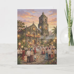 Cartão Missa do Galo Católica Filipina no Natal