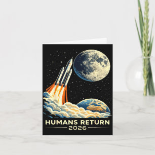 Cartão Missão Artemis ii à lua 2026 humanos retornam retr