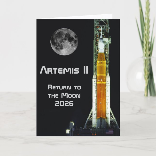 Cartão Missão Artemis II na Lua (Frente)