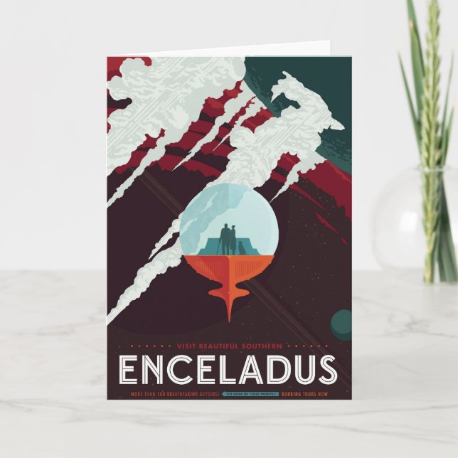 Cartão Missão De Poster-Cassini Do Espaço Retroativo A Sa (Frente)