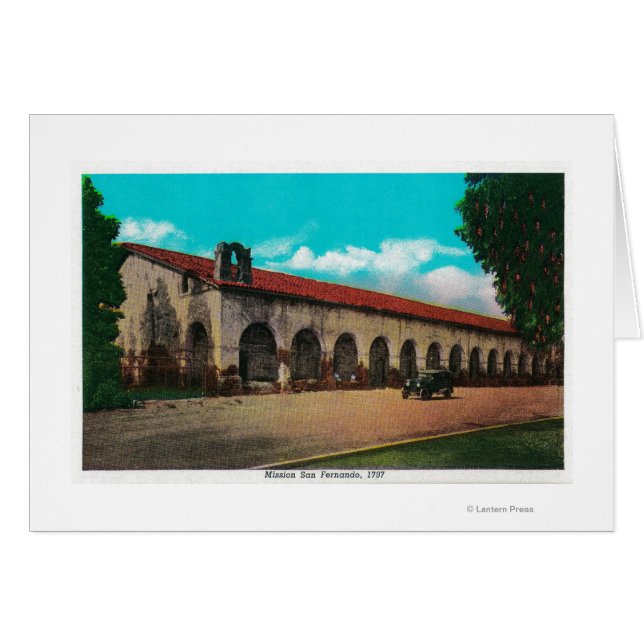Cartão Missão San Fernando San Fernando, CA (Frente Horizontal)