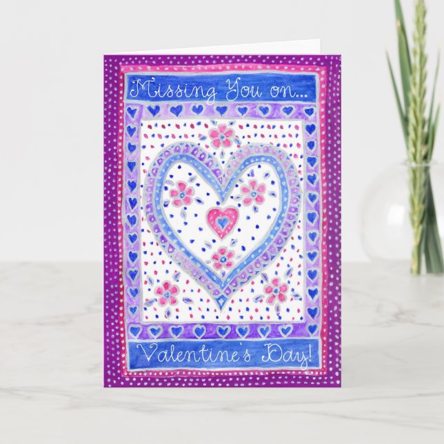 Cartão 'Missing You' do dia de os namorados (Frente)