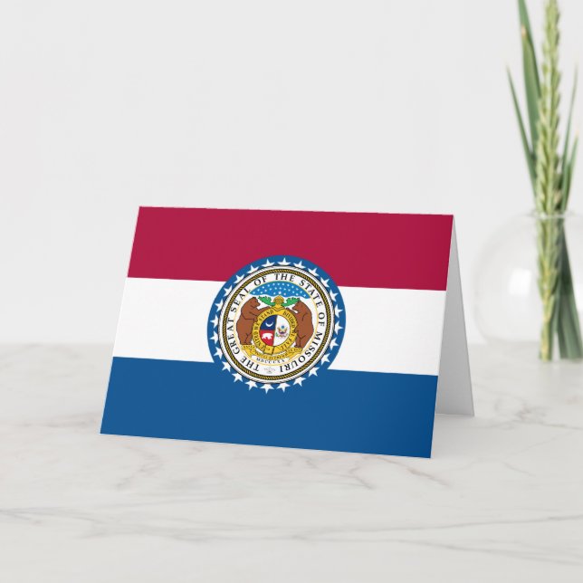 Cartão Missourian Flag & Emblem, Flag of Missouri (Frente)