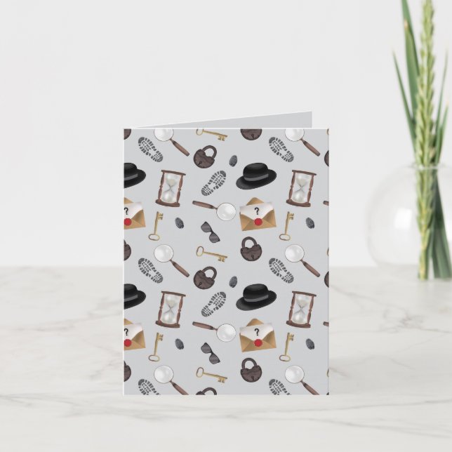 Cartão Mistério Crianças Secretas Agente Espião Tema do D (Frente)