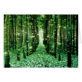 Cartão Mistério Verde da Floresta Mágica
