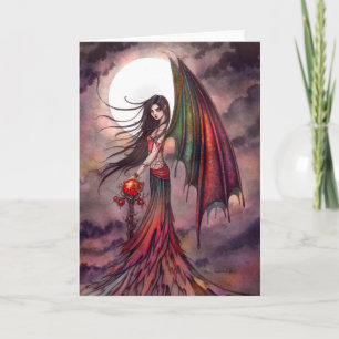 Cartão Mística Arte de Halloween de Fada Gótica de Vampir